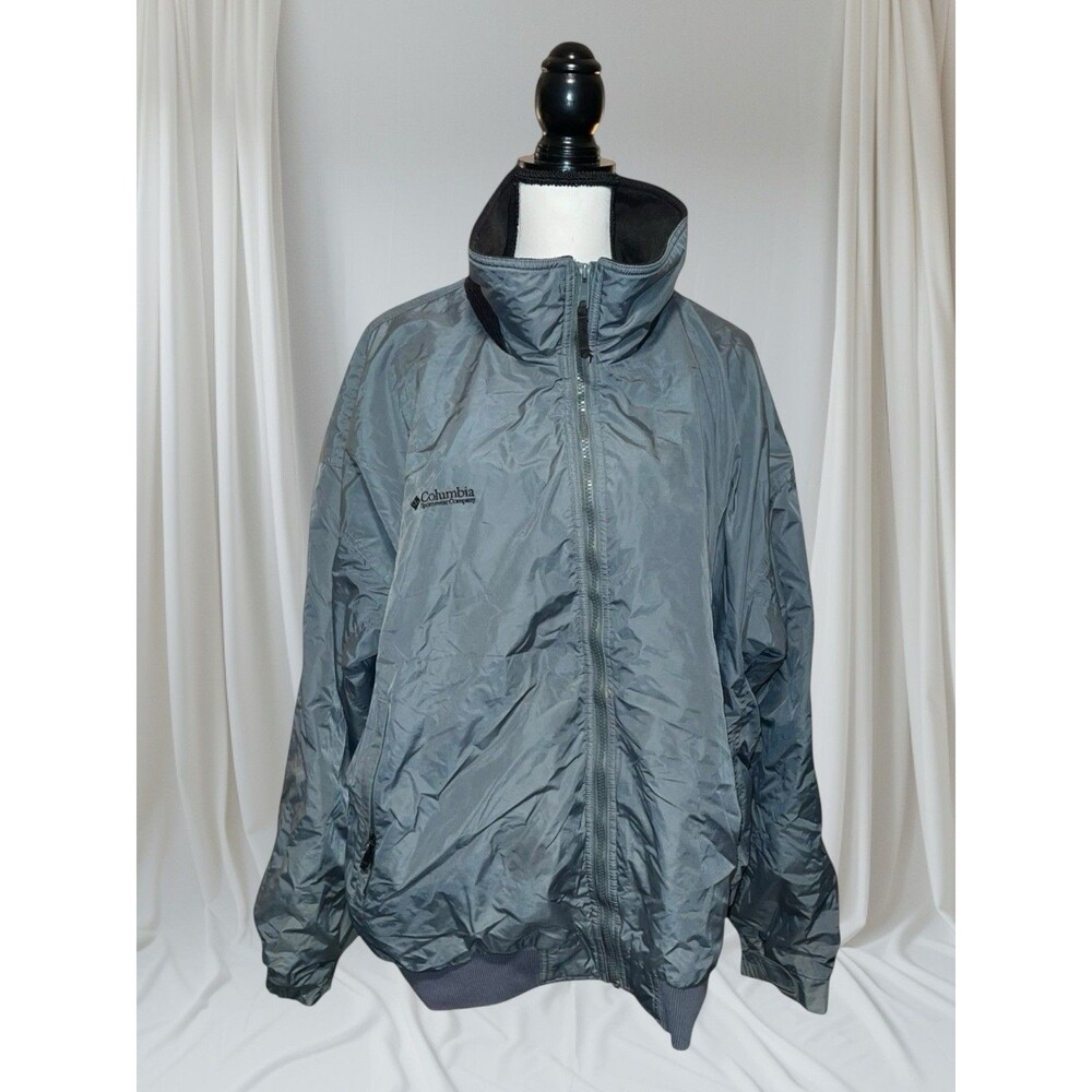 Columbia Jacket Mens XXL Green Fleece Lined Full Zip Bomber Coat